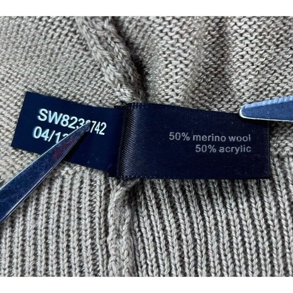The Limited |‎ Merino Wool Sweater Women's Large Knit Round Neck Button Detail